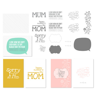 For Mom Greeting Card Template MDS