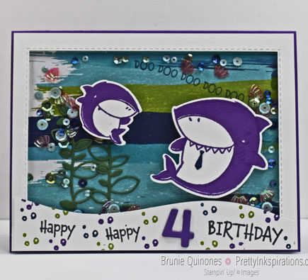 Shark Frenzy birthday card