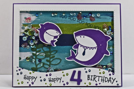 Shark Frenzy birthday card